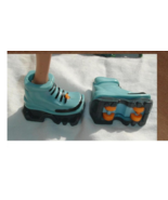 Barbie doll shoes roller skates real wheels blue and orange vintage 90s ... - €11,28 EUR
