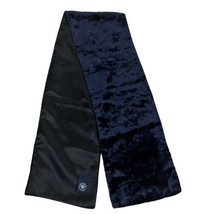 Morgan &amp; Oates Woven Textiles Blue Velvet Scarf Wrap Made in England - £22.52 GBP