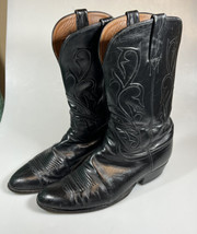 Vintage Lucchese Classic Boots - Black Leather Size 9.5 D 4L02 - $128.69