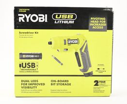 *Portable USB Ryobi Lithium-Ion Dual LED Screwdriver Kit Cordless Power - $24.99
