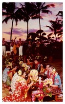 Vintage Luau at Sunset Photo by United Airlines Hawaii Postcard - £11.63 GBP