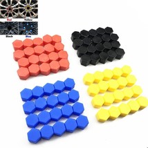 20pcs 17mm 19mm 21mm Black Car Wheel Caps Bolts Covers Nuts Silicone Auto Wheel - £5.85 GBP