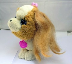 Hasbro Fur Real Friends Princess Brown White Dog  Barks Pull Girl - $17.18