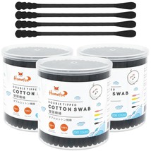 Black Cotton Swabs Spiral 600 Count Organic Cotton Buds Double Side Tigh... - $416.85 MXN