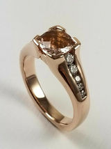 1.00Ct Brilliant Round Cut Morganite Wedding Engagement Ring 14K Rose Gold over - £62.13 GBP