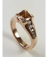1.00Ct Brilliant Round Cut Morganite Wedding Engagement Ring 14K Rose Go... - $79.29