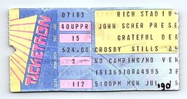 Boleto De Concierto De Grateful Dead 16 De Julio De 1990 Buffalo Nueva York - $49.52