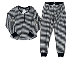 Splendid Stripe Pyjama Set Top &amp; Bottoms Navy / White ( S ) - £63.20 GBP