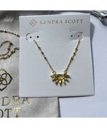☀️Kendra Scott Samantha Sun Gold Short Pendant Necklace Yellow Opalscent... - €33,52 EUR
