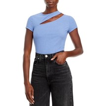 Aqua Womens Cut Out Ribbed Trim T-Shirt S - £19.31 GBP