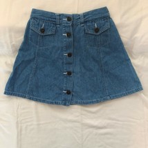 Duck Head Button Up  Blue Denim Skirt Girls Size 12 100% Cotton with Pockets - £5.07 GBP