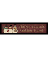 Primitive Wood Block 848FF - Flakey Friends Gather Here!   - £7.67 GBP