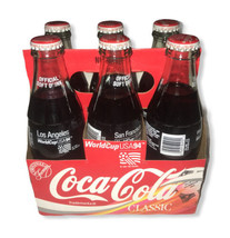 6 Pack Coca Cola Bottles 1994 World Cup US Cities - LA, Washington DC, S... - £26.60 GBP
