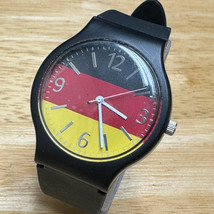 Unused TCM Quartz Watch Germany Men 30m Black Plastic Analog New Battery - $23.74