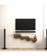 Batamex Parametric 40&quot; Floating Shelf Modern Geometric Wooden 3D Wavy Wa... - $5,893.45 MXN