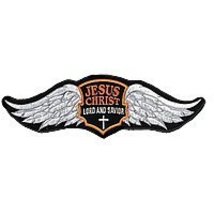 Jesus Wings, embroidered christian biker patch, 6&quot; - £9.98 GBP