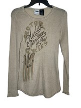 Harley Davidson Women&#39;s Sweater Spell Out Logo Ribbed Open Knit Crewneck... - $29.69
