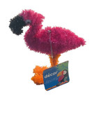 Pink Flamingo Tinsel Figure Decoration Ornament 7 inch-Brand New-SHIPS N... - $14.73