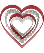 Nesting Heart Cookie Cutters 4 pc Set Wilton 2 Shapes 4 Sizes - £5.83 GBP