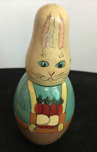 Vintage Hand-crafted Bunny Rabbit Nesting Doll 6.5” H X 2.25”W, One single Bunny - £6.01 GBP