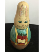 Vintage Hand-crafted Bunny Rabbit Nesting Doll 6.5” H X 2.25”W, One sing... - £6.01 GBP