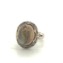 Vintage Sterling Signed TR 47 Mexican Opal Stone Child or Pinky Ring Band 3 3/4 - £31.64 GBP