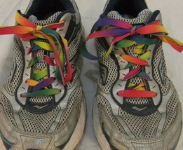 Womens Saucony Guide 2 Gray Blue Rainbow Laces Running Tennis SIZE 6 RAR... - £14.46 GBP