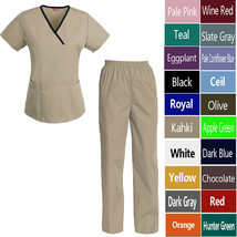 Women&#39;s Scrub Set Medical Nursing Uniform Set Top and Pants - $38.98