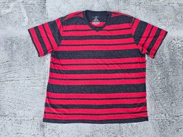 No Boundaries Men T Shirt Red Gray Striped Tee Short Sleeve Size XLXG - £10.22 GBP