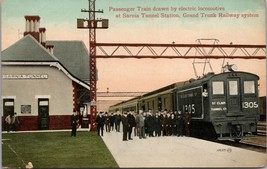 Passenger Train Drawn by Electric Locomotive Grand Trunk Railway Postcar... - $8.99