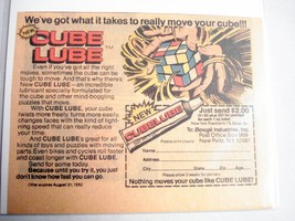 1982 Color Ad Cube Lube by Bouge&#39; Industries New Paltz, N.Y. - $7.99