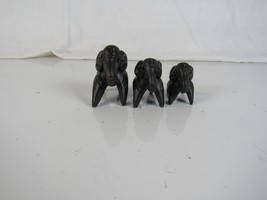 Set of 3 Miniature Handmade Pottery Elephants Black - $11.35