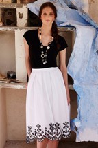 NWT ANTHROPOLOGIE POPLIN EYELET SKIRT by MOULINETTE SOEURS 10, 12 - $69.99