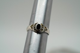 Vintage Sterling Silver Onyx Marcasite Ring Size 6.5 Missing Stones P1 - $16.26 CAD