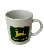 John Deere Coffee Mug Cup Vintage By Gibson Licensed White With Green Sign Logo - $9.64