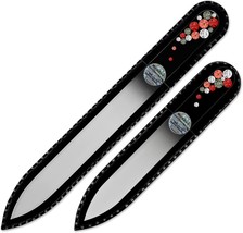 Nail Care Gift Set Premium Set of 2 Glass Nail Files Hand Decorated with Crystal - £18.34 GBP