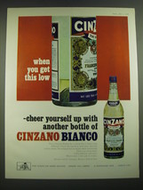 1968 Cinzano Bianco Ad - When you get this low - cheer yourself up with another - £14.78 GBP
