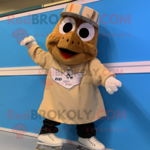 Tan Pair Of Ice Skates mascot costume character dressed with a Waistcoat and Hea - £955.93 GBP