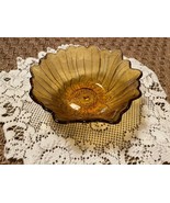 Vintage Amber Glass Sunflower bowl - $9.50