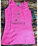 NWT Christine Alexander Pink &quot;Cosmopolitan&quot; Tank Top w/ Swarovski Crysta... - $551.19 MXN