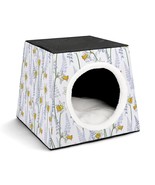 Mondxflaur White Floral Cat Beds for Indoor Cats Cave Bed 3 in 1 Pet House - £26.43 GBP