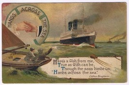 Postcard Hands Across The Sea Ship Life Raft - £5.12 GBP