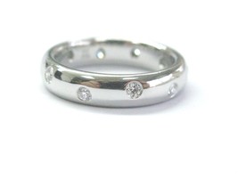 Tiffany & Co Platinum Etoile Diamond .22Ct Eternity Wedding Band Ring Size 5 - $1,495.00
