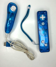 Rock Candy Nintendo Wii Remote &amp; Nunchuck Controller Pair, Transparent Blue - $21.73