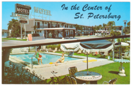 Vtg Postcard-Diplomat Motel-In the Center of St. Petersburg, FL-Pool-Chrome-FL2 - £4.13 GBP