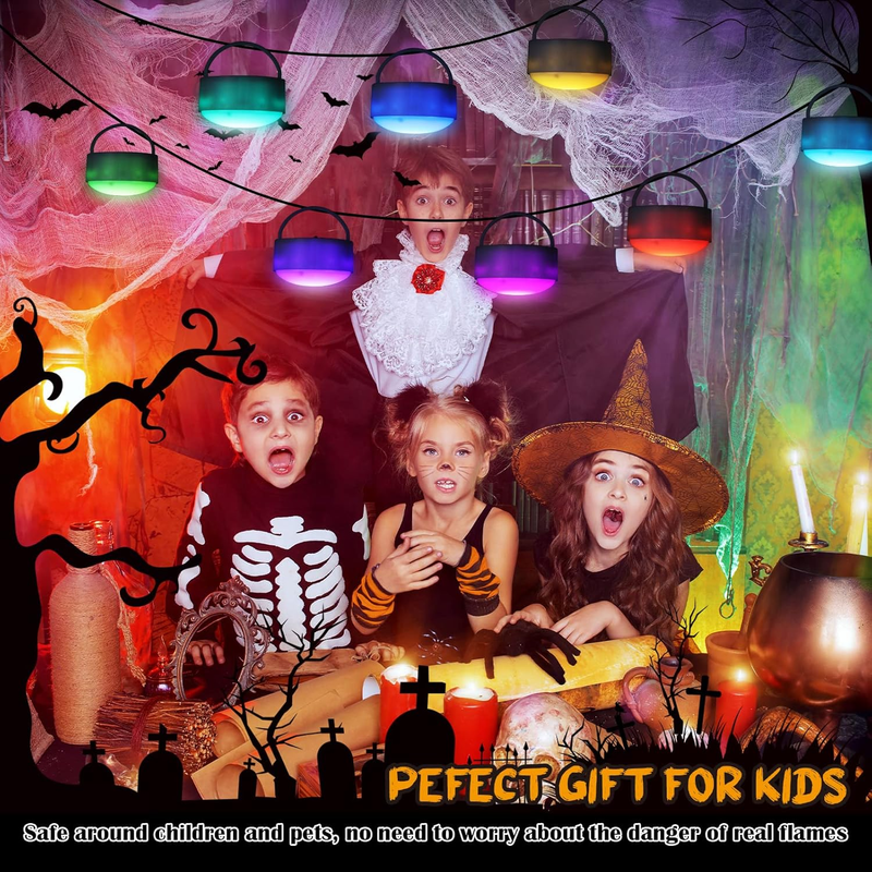 4 Pieces Halloween LED Pumpkin Lights with Remote 16 Multi Colors Timer Colored  Item image 6