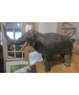 Vintage Paper Mache Newspaper book made 28&quot; Elephant Wooly Mammoth hand ... - $3,526.77 MXN