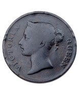 1862 Straits Settlements Cent Coin (Very Fine, VF Condition) KM# 6 - $873.58 MXN