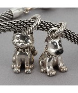 Brighton Silver Plated Mesh Charm Bracelet with Archie Dog &amp; Kitty Cat C... - £19.55 GBP