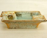 Stangl Pottery Ashtray, Gold on Pastel Blue, 2 Cigar/3 Cigarette, Vintag... - £15.67 GBP